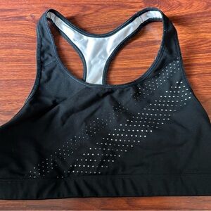 Old Navy Black Racerback Sports Bra with Perforated Accent